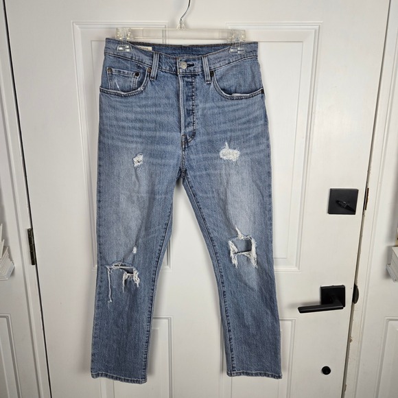 Levi's Denim - Levi's 501 Cropped Jeans Women 27x26 Premium Denim Cotton Stretch Classic Casual